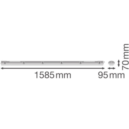 Zářivka LEDVANCE Damp Proof 1500mm IP65 G13 pro dvě LED trubice T8 (obrázek 3)
