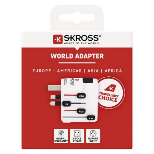 Cestovní adaptér, redukce vidlice pro Evropany do zahraničí EMOS P0056N SKROSS PA34