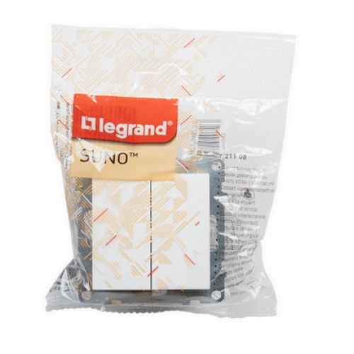 Legrand SUNO vypínač č.6+6 schodišťový bílý 721108