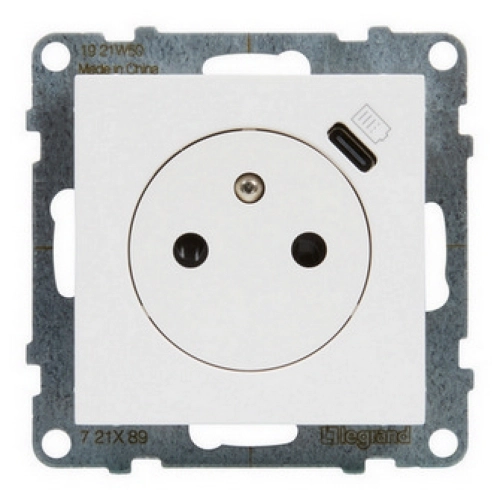 Legrand SUNO zásuvka s USB nabíjením bílá 721189 (obrázek 3)