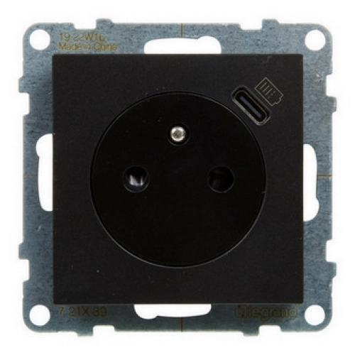 Legrand SUNO zásuvka s USB nabíjením černá 721489 (obrázek 3)