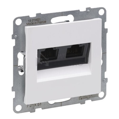 Obrázek produktu  Legrand SUNO datová zásuvka 2x RJ45 kategorie 6 UTP bílá beznástrojová 72C6UB2 0