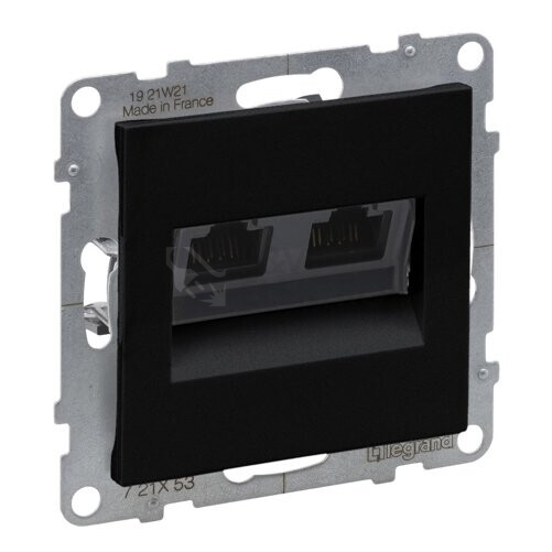Obrázek produktu  Legrand SUNO datová zásuvka 2x RJ45 kategorie 6 UTP černá beznástrojová 72C6UC2 0