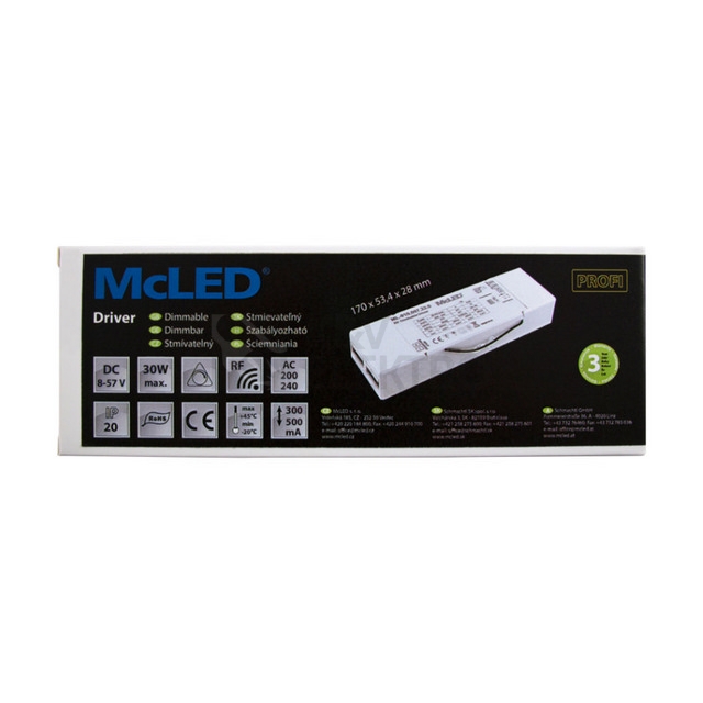 Obrázek produktu  RF Stmívatelný driver 250-1000mA McLED ML-910.012.22.0 8