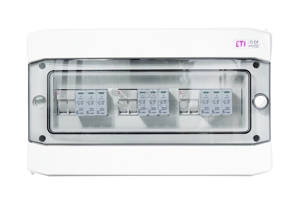 Obrázek produktu Kompletní DC nástěnná rozvodnice pro FVE ETI RFVE1100/18-DC3/3-16-EMT2 3 stringy IP65 001105480 (RFVE-DC11-3-T2) 0
