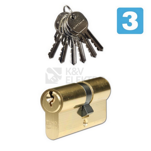 Obrázek produktu Bezpečnostní oboustranná 6stavítková zámková vložka Euro Secure Richter ES.30/35.MS 0