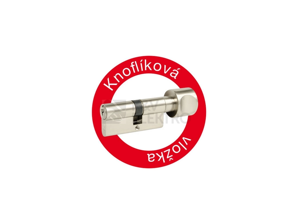 Obrázek produktu Bezpečnostní knoflíková 6stavítková zámková vložka Richter ES.30/50K.NI 4