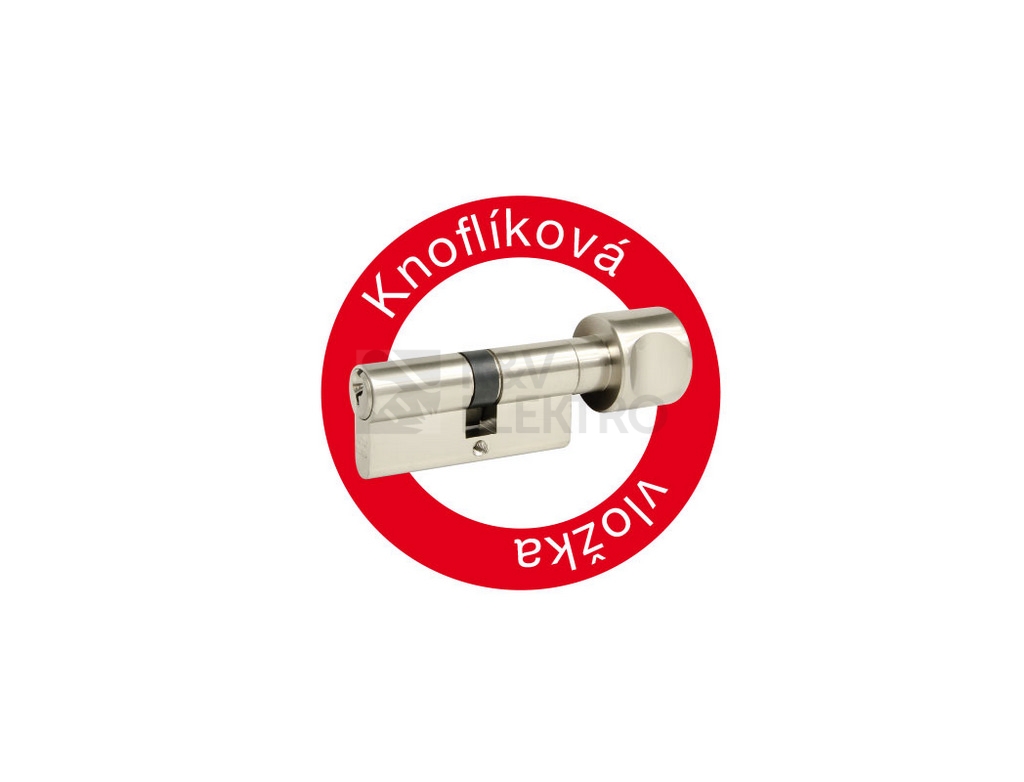 Obrázek produktu Bezpečnostní knoflíková 6stavítková zámková vložka Richter ES.K30/30.NI 4