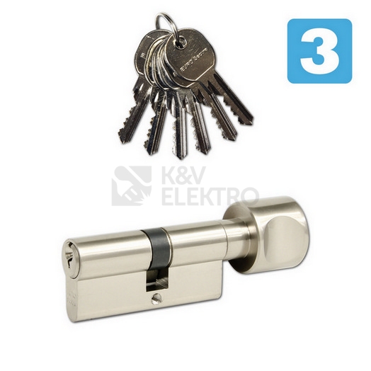 Obrázek produktu Bezpečnostní knoflíková 6stavítková zámková vložka Richter ES.K45/50.NI 0