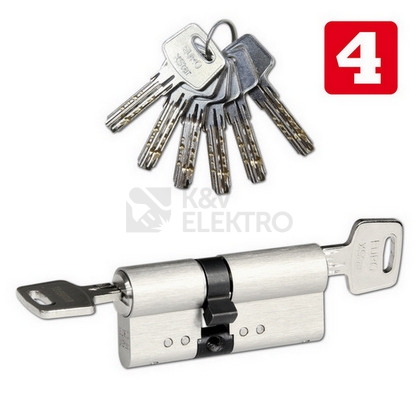 Obrázek produktu Bezpečnostní 10stavítková zámková vložka s ocelovou tyčí proti rozlomení a prostupovou spojkou (BSZ) Richter EXR.45/50.BSZ.NI 0