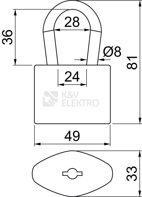Obrázek produktu Ocelový zámek jednoduché lamelové konstrukce s možností společného uzávěru - SU Richter RV.12.50.SU1 3