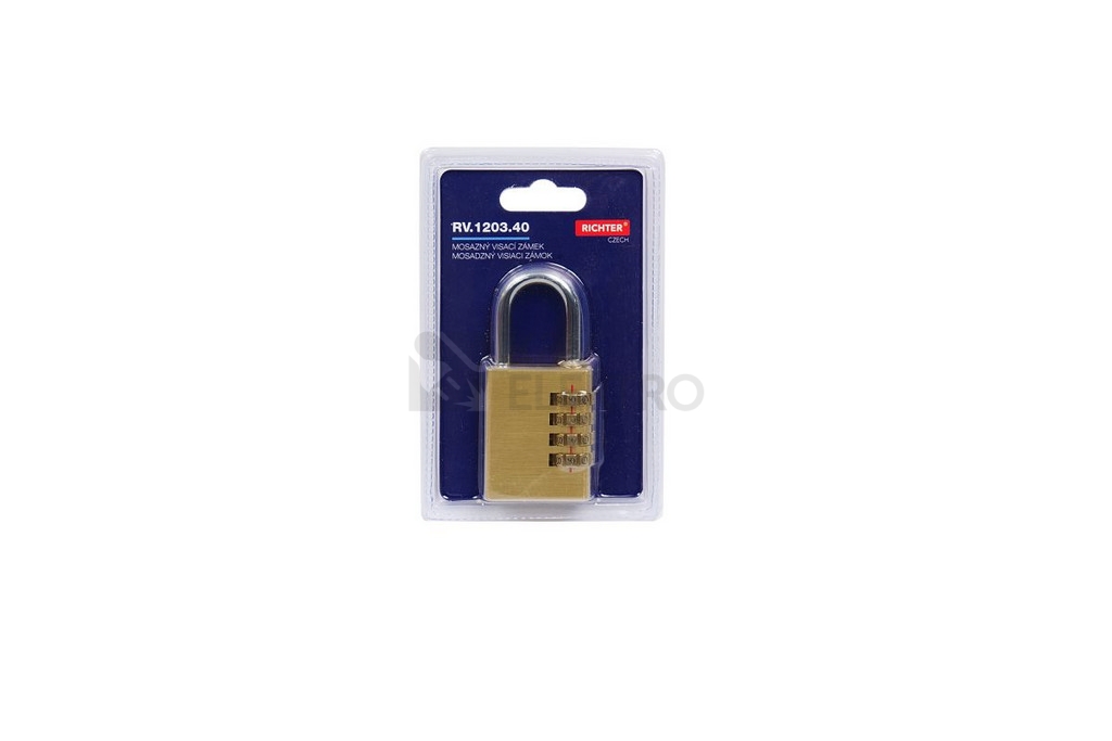 Obrázek produktu Mosazný kódový visací zámek Richter RV.1203.40 2