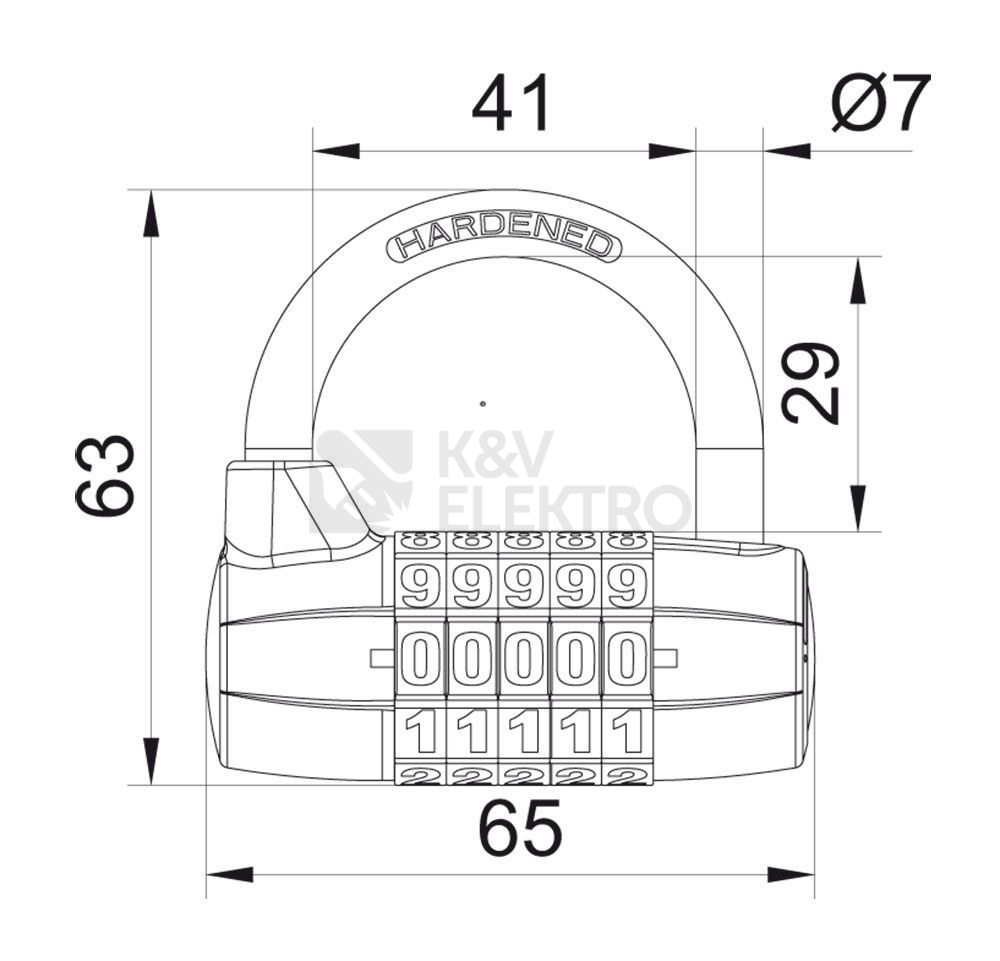 Obrázek produktu Kódový visací zámek ze slitiny zinku Richter RV.25003.MOD 1