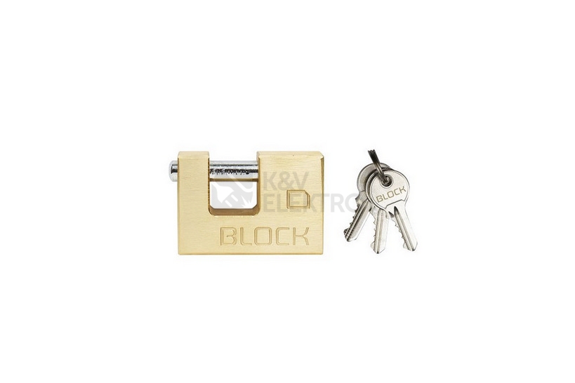 Obrázek produktu Mosazný visací zámek s kartáčovaným povrchem Richter RV.BLOCK.60 0