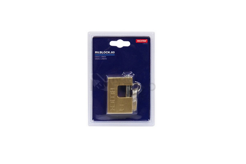 Obrázek produktu Mosazný visací zámek s kartáčovaným povrchem Richter RV.BLOCK.60 4