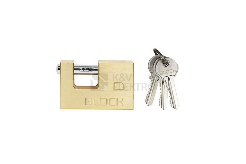 Obrázek produktu Mosazný visací zámek s kartáčovaným povrchem Richter RV.BLOCK.70 0