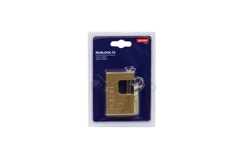 Obrázek produktu Mosazný visací zámek s kartáčovaným povrchem Richter RV.BLOCK.70 4