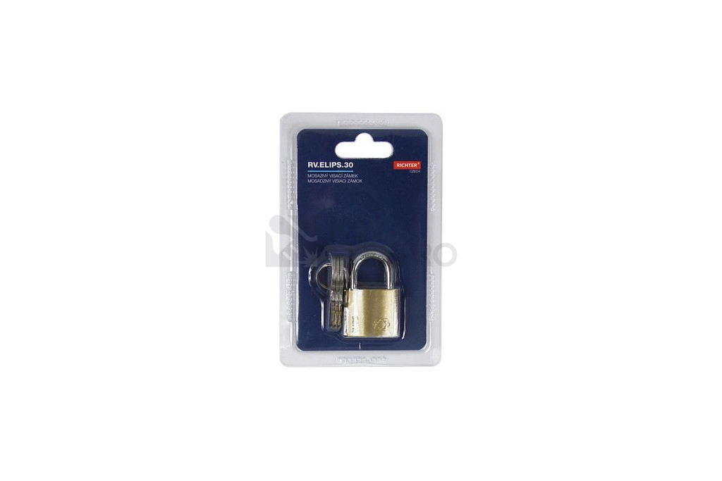 Obrázek produktu Mosazný visací zámek s jemně kartáčovaným povrchem Richter RV.ELIPS.30 3
