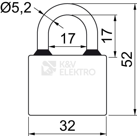 Obrázek produktu Set 3 ks visacích zámku na společný uzávěr SU Richter RV.OVAL.32.SET3 1