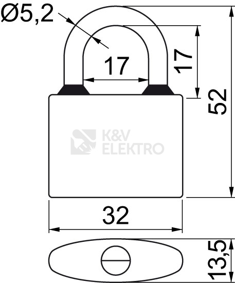 Obrázek produktu Klasický litinový zámek Richter RV.OVAL.32.SU4 1