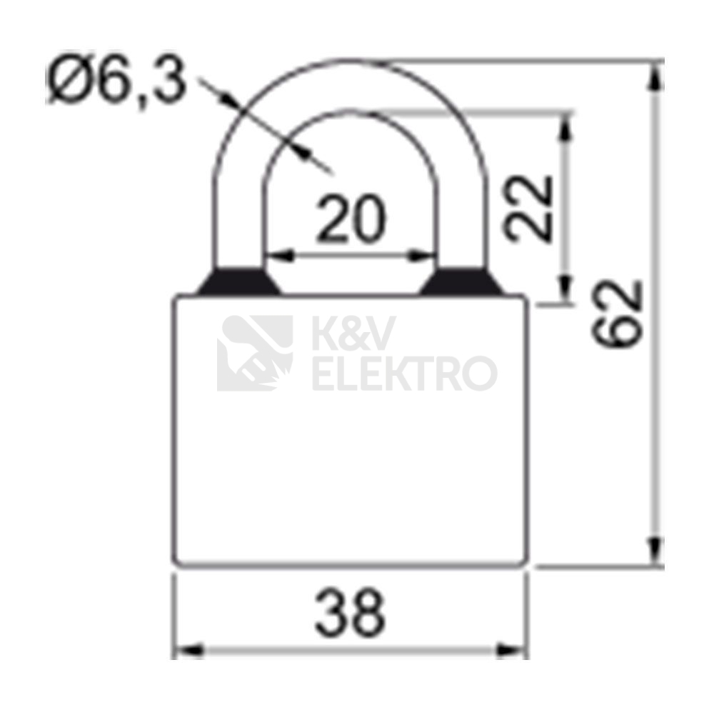 Obrázek produktu Klasický litinový visací zámek Richter RV.OVAL.38 1