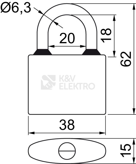 Obrázek produktu Klasický litinový zámek Richter RV.OVAL.38.SU4 1