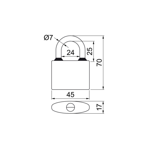Klasický litinový zámek Richter RV.OVAL.45.SU6