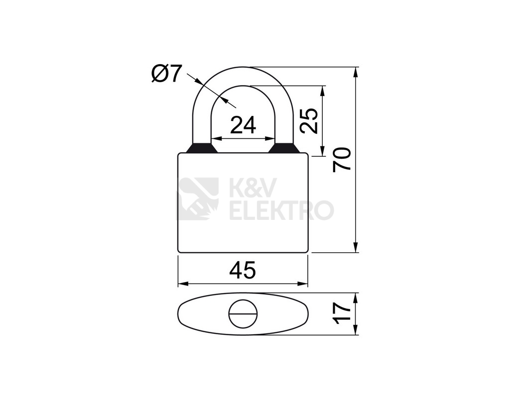Obrázek produktu Klasický litinový zámek Richter RV.OVAL.45.SU6 1