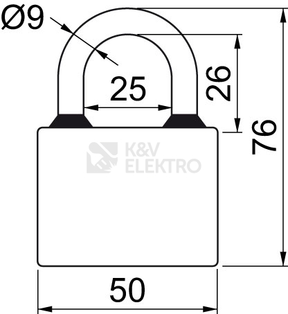 Obrázek produktu Set 3 ks visacích zámku na společný uzávěr SU Richter RV.OVAL.52.SET3 1