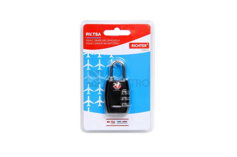 Obrázek produktu Kódový cestovní TSA visací zámek na zavazadla Richter RV.TSA.335.CRN 1