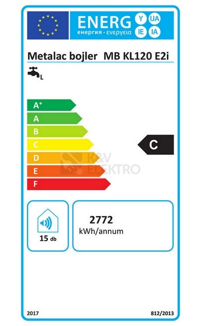 Obrázek produktu Ohřívač vody kombinovaný bojler metalac TAURUS MB KL 120 E2i levý 2