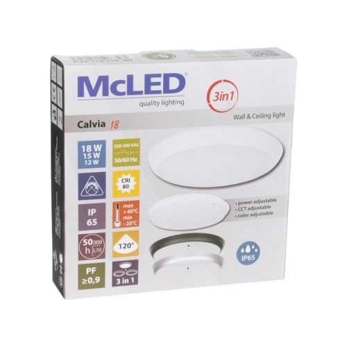 LED svítidlo McLED Calvia 18 12/15/18W CCT 3000/4000/6000K IP65 bílá/černá/stříbrná ML-411.011.42.0 (obrázek 6)