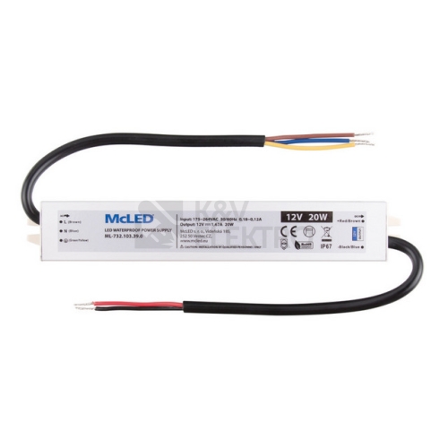 LED napájecí zdroj McLED 12VDC 1,67A 20W ML-732.103.39.0