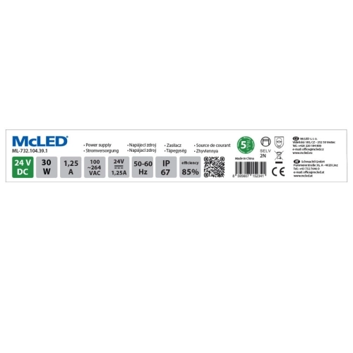 LED napájecí zdroj McLED 24VDC 1,25A 30W ML-732.104.39.1 (obrázek 4)