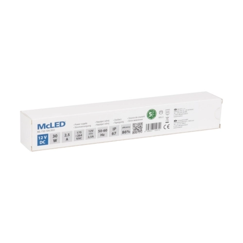 LED napájecí zdroj McLED 12VDC 2,5A 30W ML-732.104.39.0 (obrázek 3)