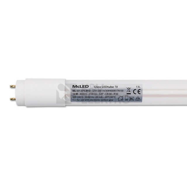 Obrázek produktu  LED trubice zářivka McLED GLASS LEDTUBE 120cm 14W (36W) T8 G13 neutrální bílá ML-331.070.89.0 EM/230V 14
