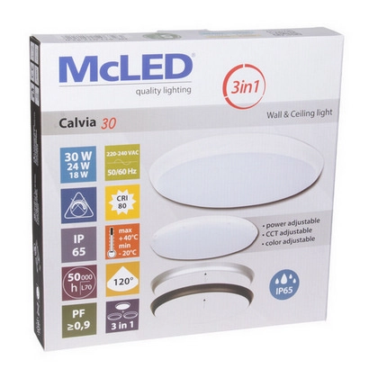 LED svítidlo McLED Calvia 30 18/24/30W CCT 3000/4000/6000K IP65 bílá/černá/stříbrná ML-411.012.42.0 (obrázek 8)