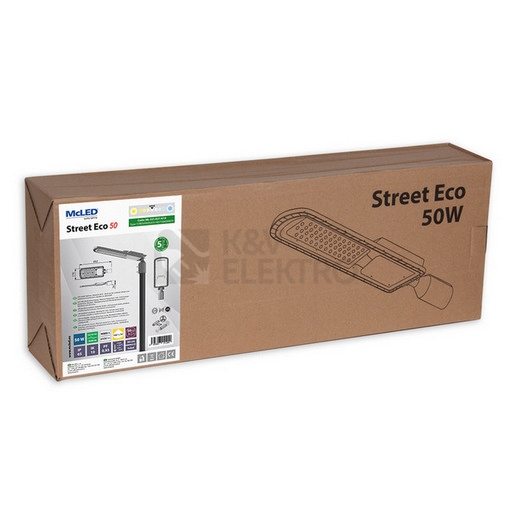 Obrázek produktu LED svítidlo veřejného osvětlení McLED Street Eco 50W 4000K neutrální bílá ML-521.027.47.0 1