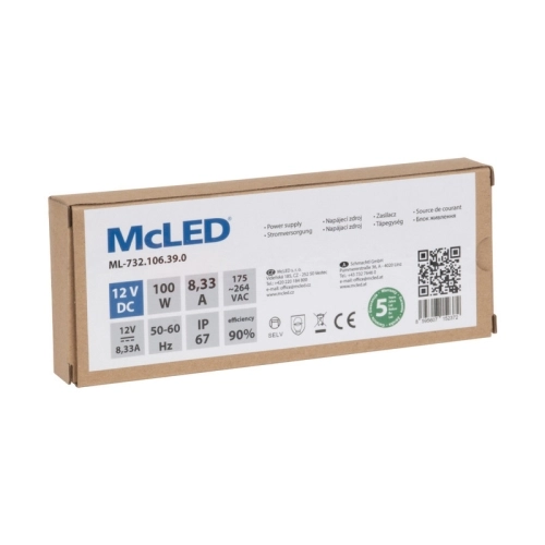 LED napájecí zdroj McLED 12VDC 8,33A 100W ML-732.106.39.0 (obrázek 5)