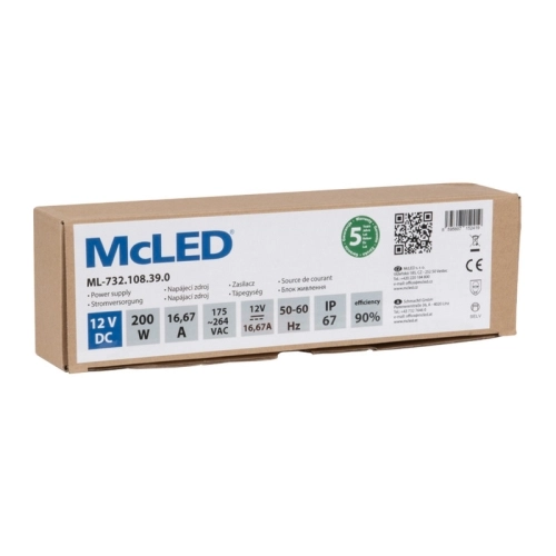 LED napájecí zdroj McLED 12VDC 16,67A 200W ML-732.108.39.0 (obrázek 3)