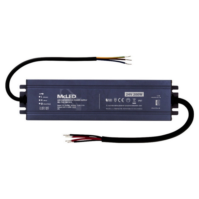 Obrázek produktu LED napájecí zdroj McLED 24VDC 8,33A 200W ML-732.108.39.1 0