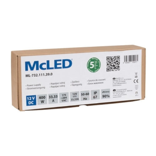 LED napájecí zdroj McLED 12VDC 33,33A 400W ML-732.111.39.0 (obrázek 3)