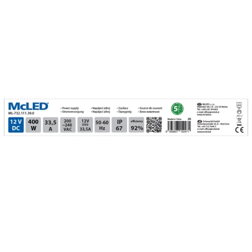 LED napájecí zdroj McLED 12VDC 33,33A 400W ML-732.111.39.0 (obrázek 4)