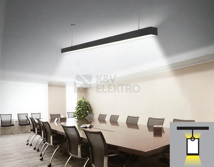 Obrázek produktu Lineární LED svítidlo SINCLAIR LSM 32W UGR19 40W/50W 3640-6000lm 3000K/4000K/5000K 150cm černá 2