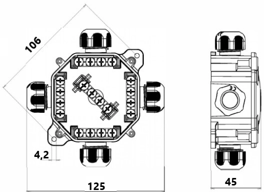 Krabice SEZ ACIDUR 6455-12 5.P/2 světle šedá (obrázek 3)