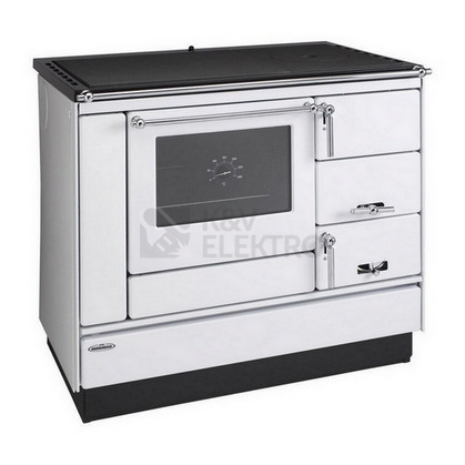 Obrázek produktu Sporák na tuhá paliva KVS-MORAVIA 6kW Cr, LEVÉ, bílá, 9100.1412, boční vývod zadní vývod horní vývod 658111 0