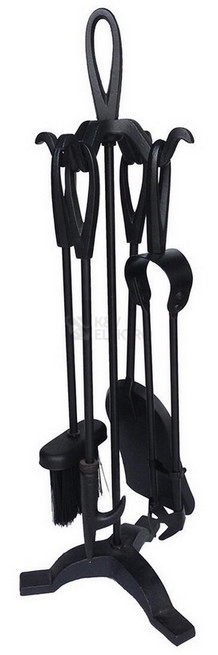 Obrázek produktu Nářadí krbové 61cm, černý kov, sada 4dílná se stojánkem 400367 760104 0