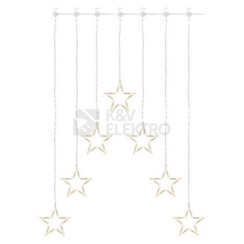 LED vánoční závěs EMOS DCGW14 hvězdy 67x125cm vnitřní použitíteplá bílá