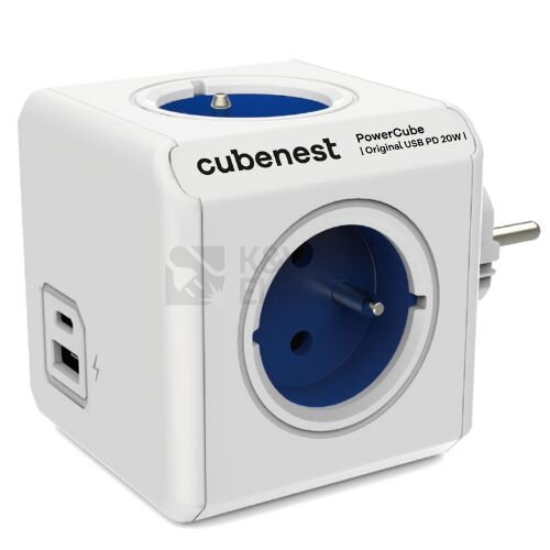 Obrázek produktu CUBENEST ORIGINAL USB PD 20W 4x230V + USB A+C modrá 0