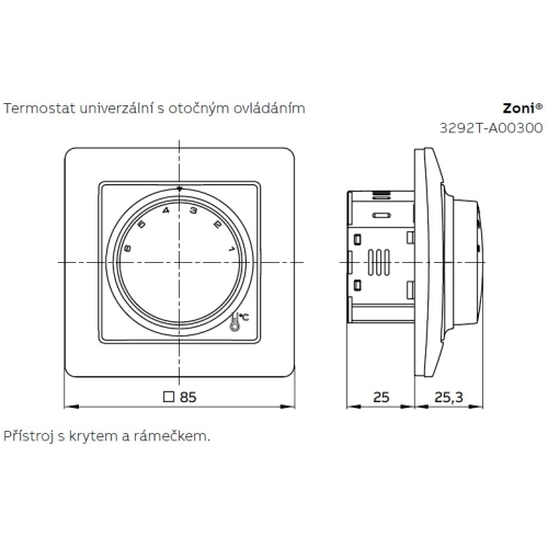ABB Zoni kryt termostatu matná bílá 3292T-A00300 240 (2CHT910300A4240) (obrázek 2)